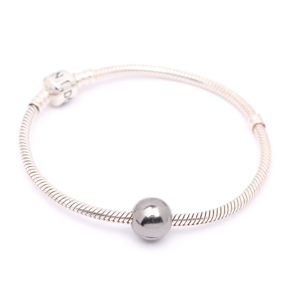 One Authentic PANDORA Sterling Silver Black Rhodium Sphere Clip - Picture 5 of 12